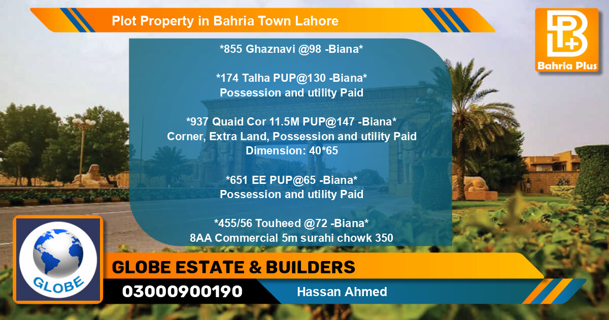 Commercial Plot for Sale in Bahria Town, Lahore - (BP-79681)