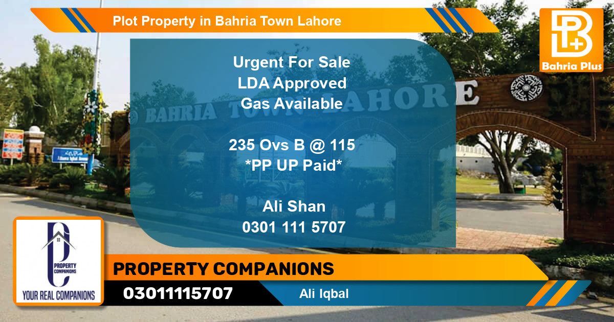 Residential Plot for Sale in Bahria Town, Lahore - (BP-79694)