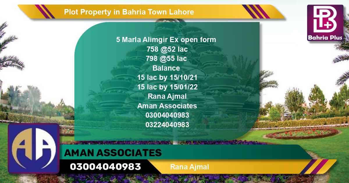 Residential Plot for Sale in Bahria Town, Lahore - (BP-79704)