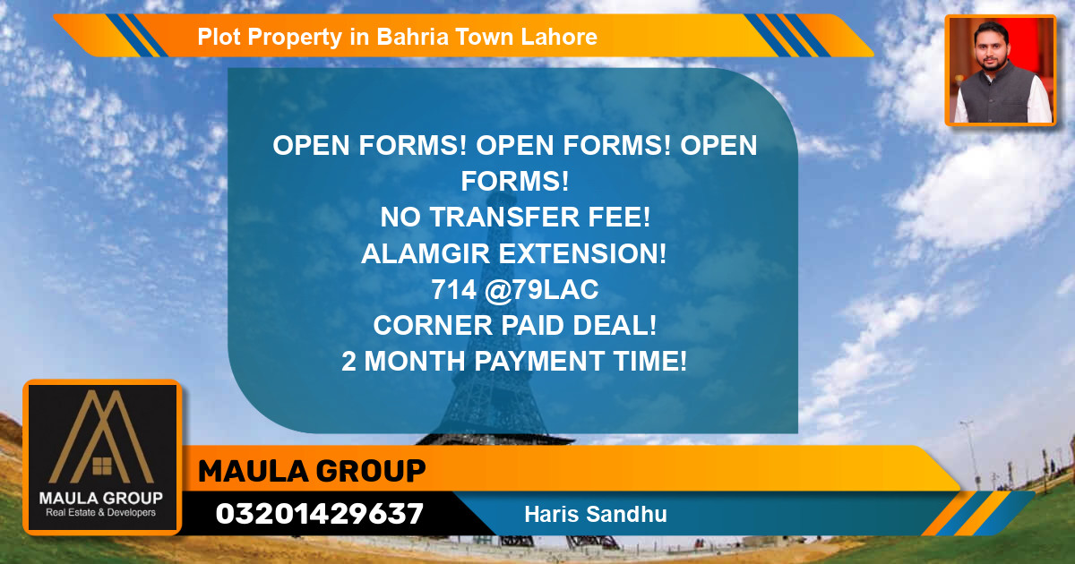 Residential Plot for Sale in Bahria Town, Lahore - (BP-79713)