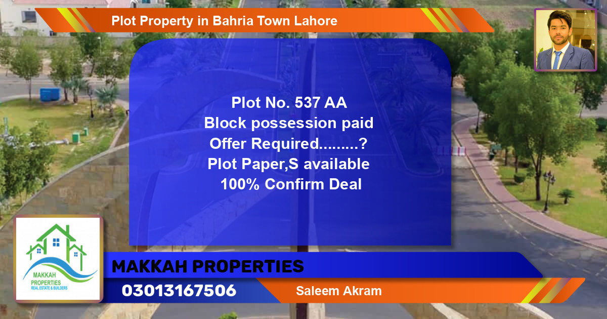 Residential Plot for Sale in Bahria Town, Lahore - (BP-79724)