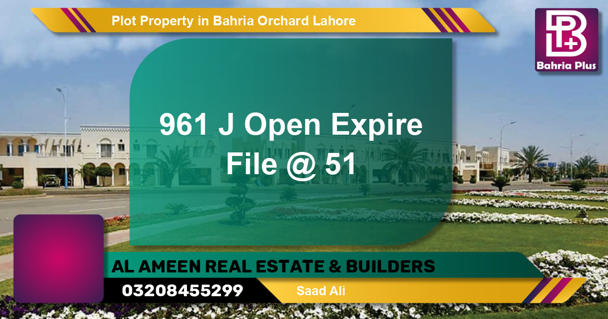 Residential Plot for Sale in Bahria Orchard, Lahore - (BP-79727)