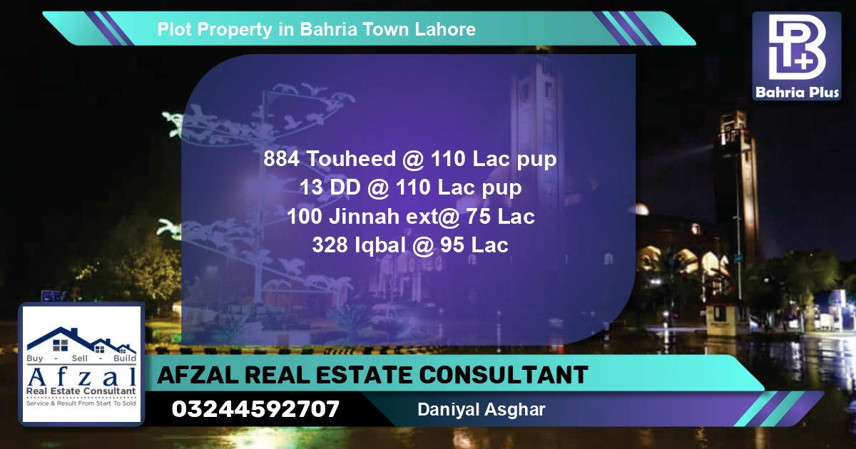 Residential Plot for Sale in Bahria Town, Lahore - (BP-79742)