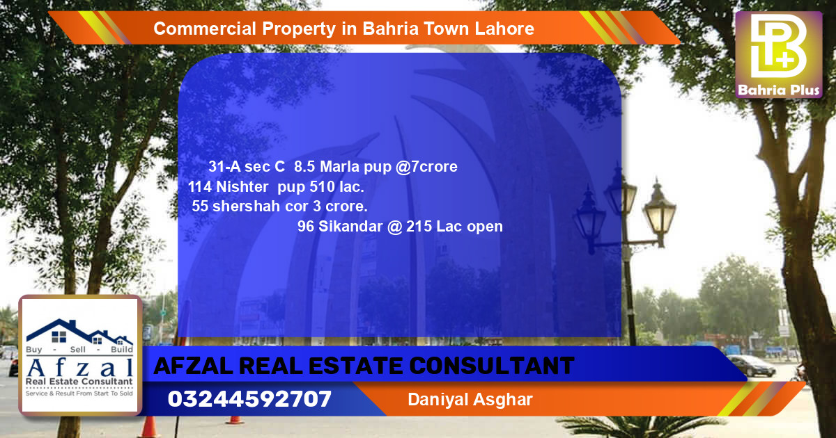 Commercial Property for Sale in Bahria Town, Lahore - (BP-79743)