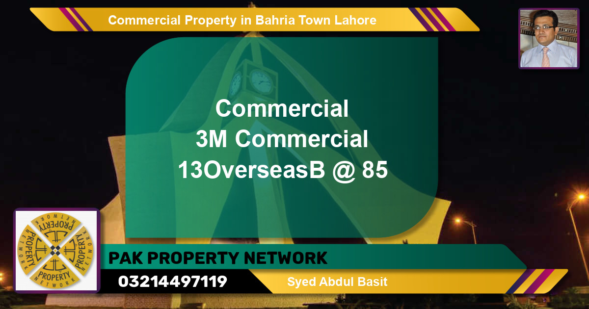 Commercial Property for Sale in Bahria Town, Lahore - (BP-79754)