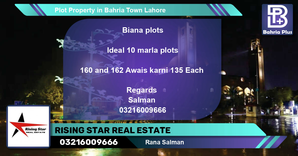 Residential Plot for Sale in Bahria Town, Lahore - (BP-79755)