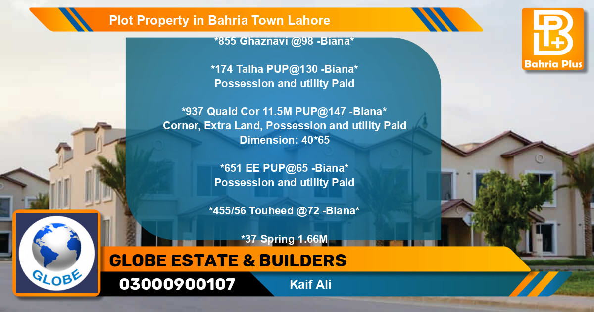 Residential Plot for Sale in Bahria Town, Lahore - (BP-79758)