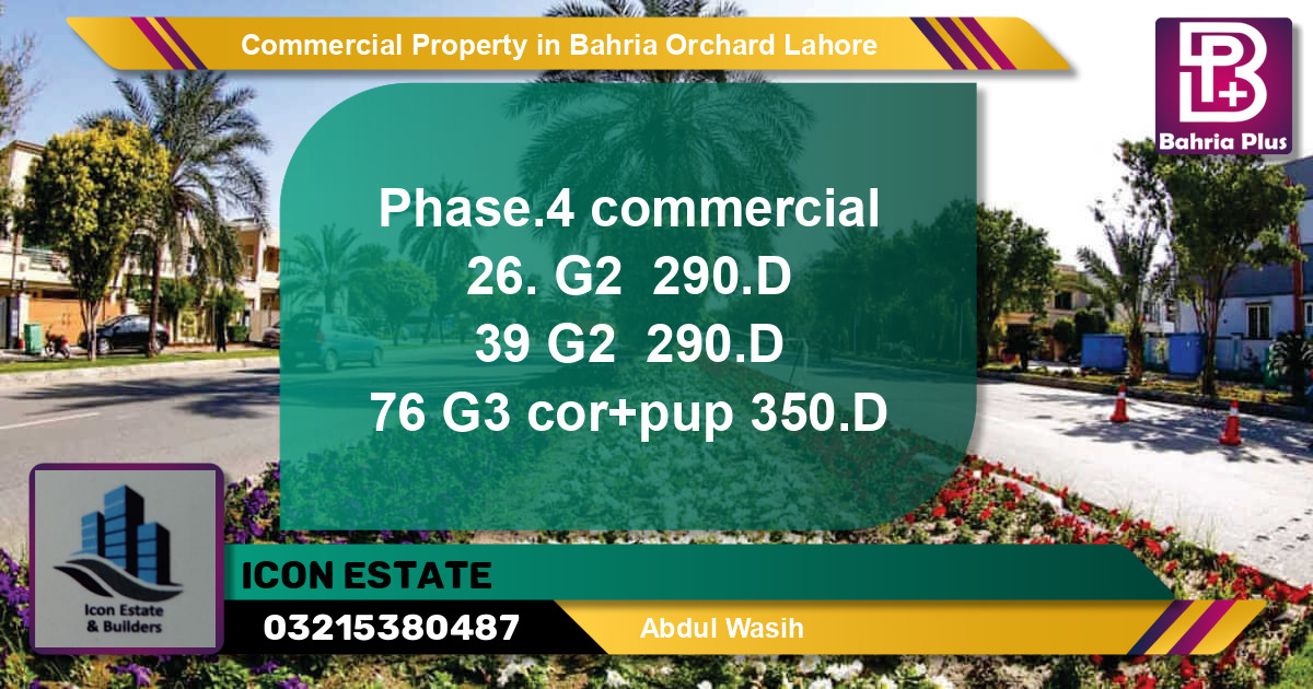 Commercial Property for Sale in Bahria Orchard, Lahore - (BP-79782)