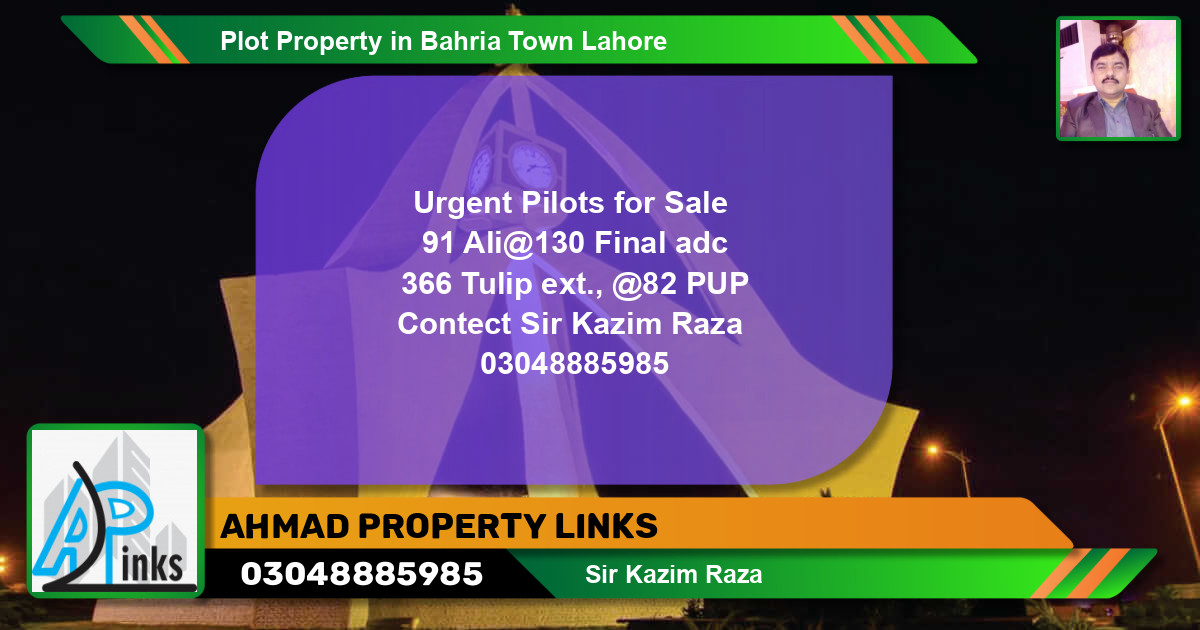 Residential Plot for Sale in Bahria Town, Lahore - (BP-79829)