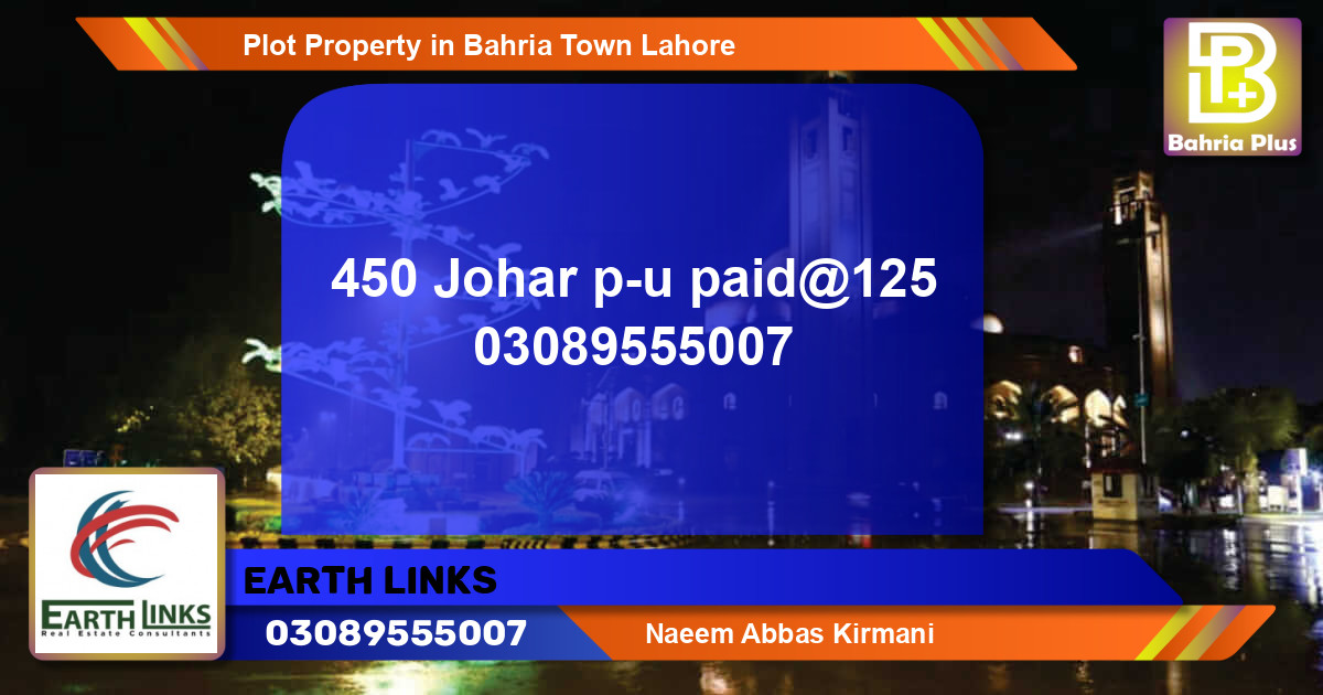Residential Plot for Sale in Bahria Town, Lahore - (BP-79836)