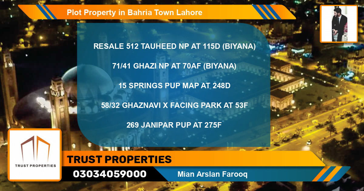Residential Plot for Sale in Bahria Town, Lahore - (BP-79841)