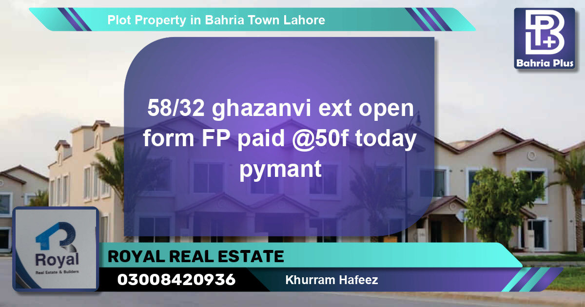 Residential Plot for Sale in Bahria Town, Lahore - (BP-79853)