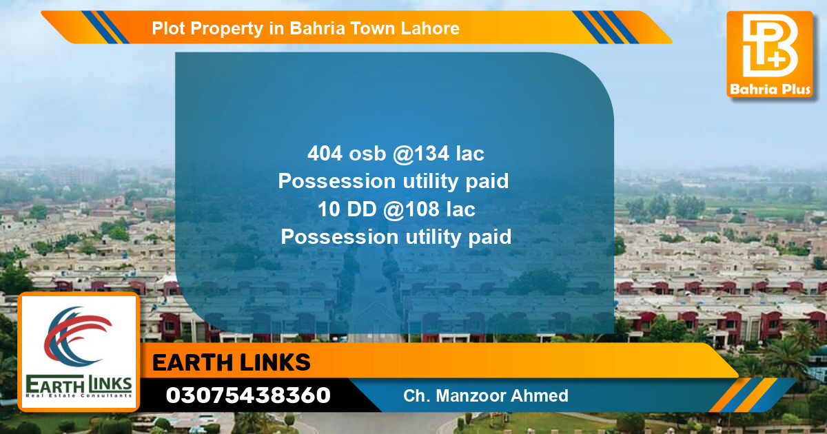 Residential Plot for Sale in Bahria Town, Lahore - (BP-79854)