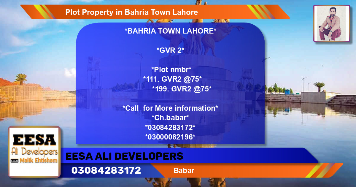 Residential Plot for Sale in Bahria Town, Lahore - (BP-79863)