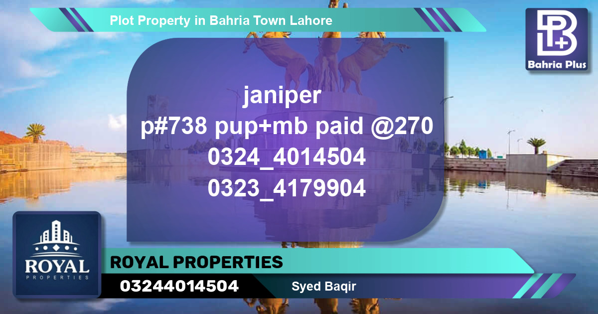Residential Plot for Sale in Bahria Town, Lahore - (BP-79871)