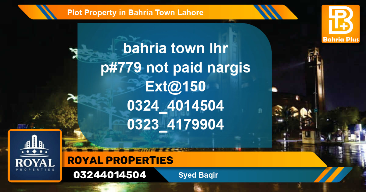 Residential Plot for Sale in Bahria Town, Lahore - (BP-79872)