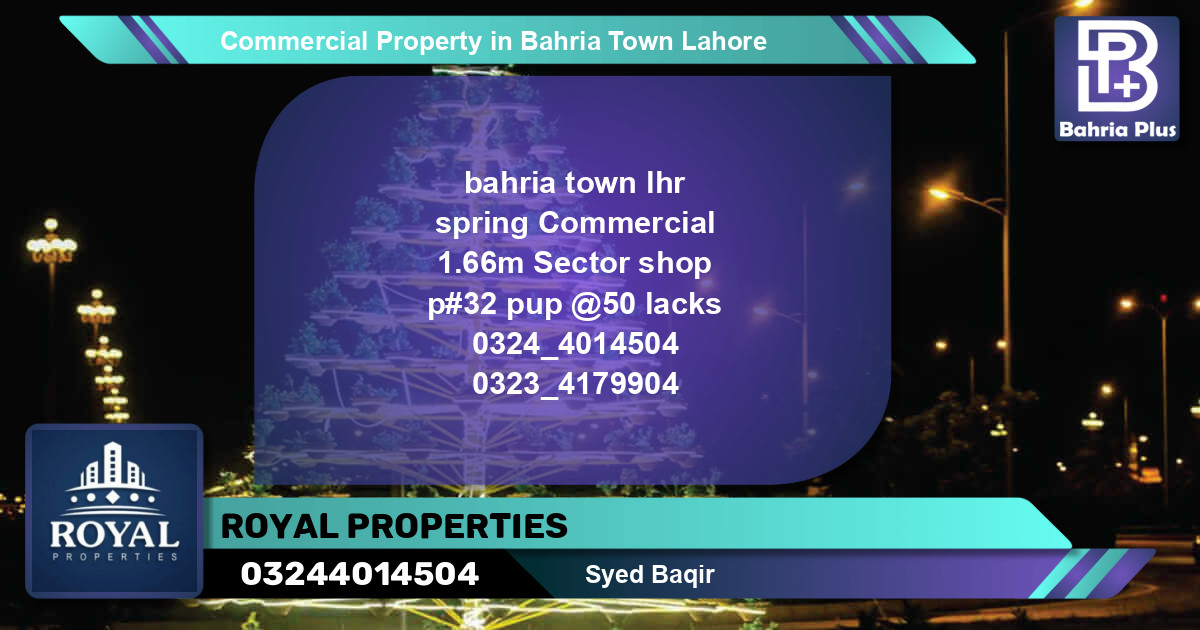 Commercial Property for Sale in Bahria Town, Lahore - (BP-79875)