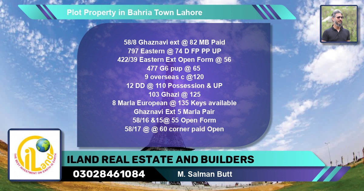 Residential Plot for Sale in Bahria Town, Lahore - (BP-79898)