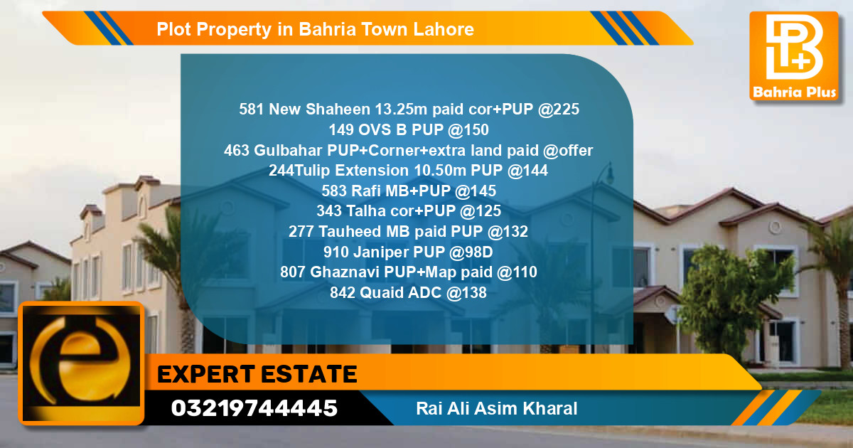 Residential Plot for Sale in Bahria Town, Lahore - (BP-79904)