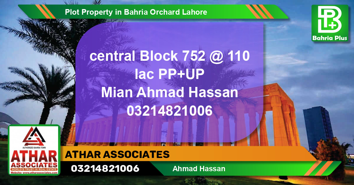 Residential Plot for Sale in Bahria Orchard, Lahore - (BP-79908)