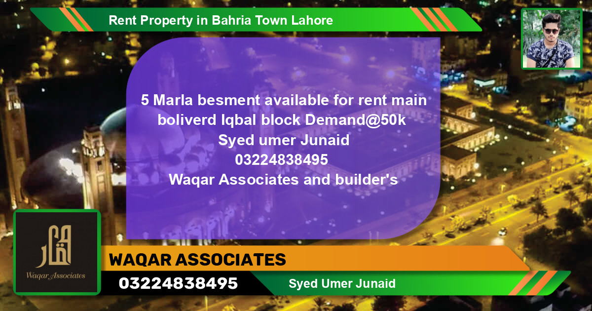 Residential Property for Rent in Bahria Town, Lahore - (BP-79923)