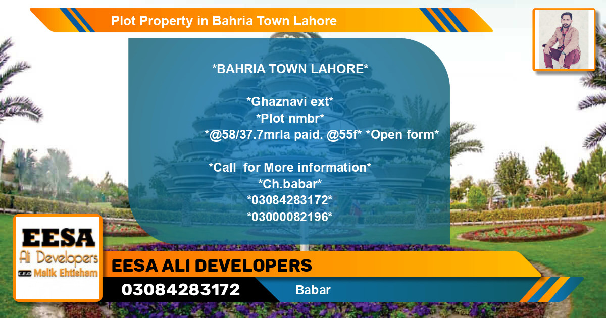 Residential Plot for Sale in Bahria Town, Lahore - (BP-79936)