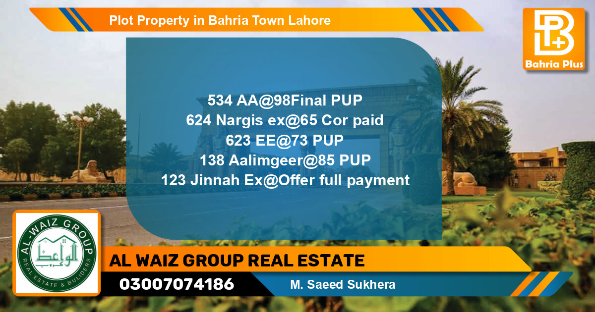Residential Plot for Sale in Bahria Town, Lahore - (BP-79950)