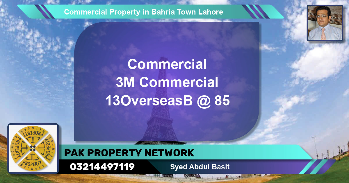 Commercial Property for Sale in Bahria Town, Lahore - (BP-79975)