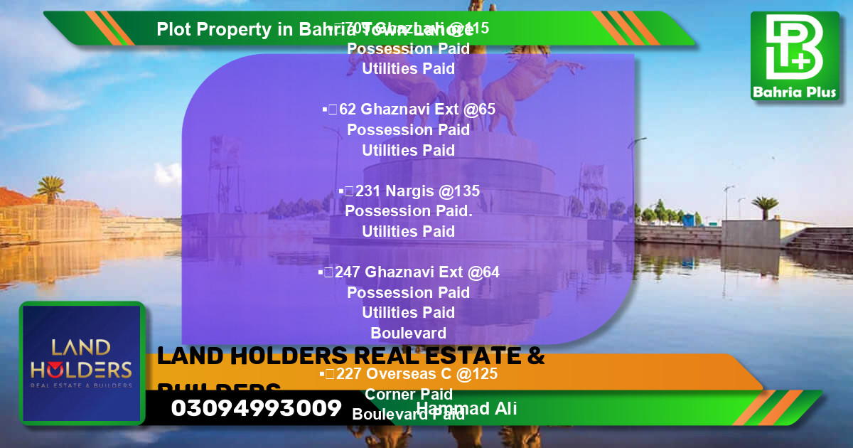 Residential Plot for Sale in Bahria Town, Lahore - (BP-79993)