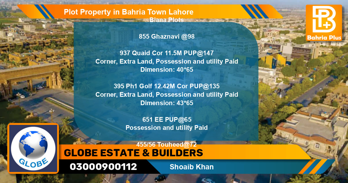 Residential Plot for Sale in Bahria Town, Lahore - (BP-79997)