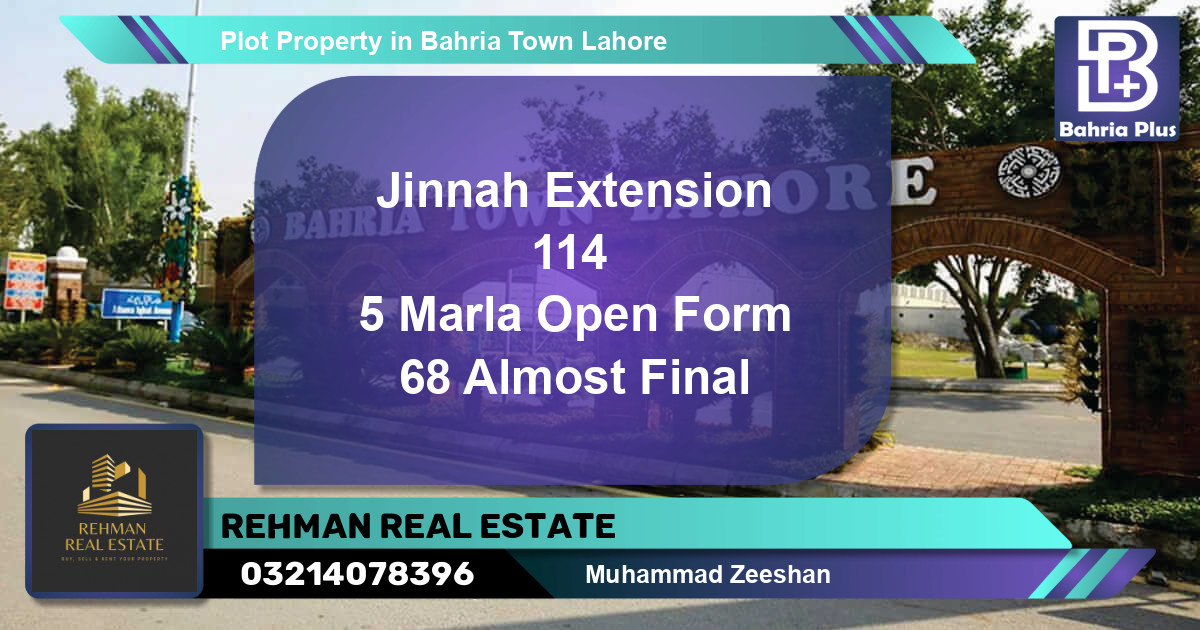 Residential Plot for Sale in Bahria Town, Lahore - (BP-80017)