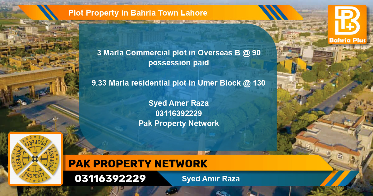Commercial Plot for Sale in Bahria Town, Lahore - (BP-80031)