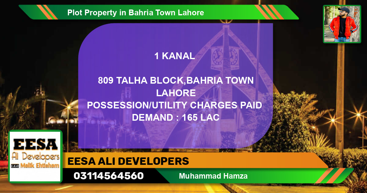 Residential Plot for Sale in Bahria Town, Lahore - (BP-80041)