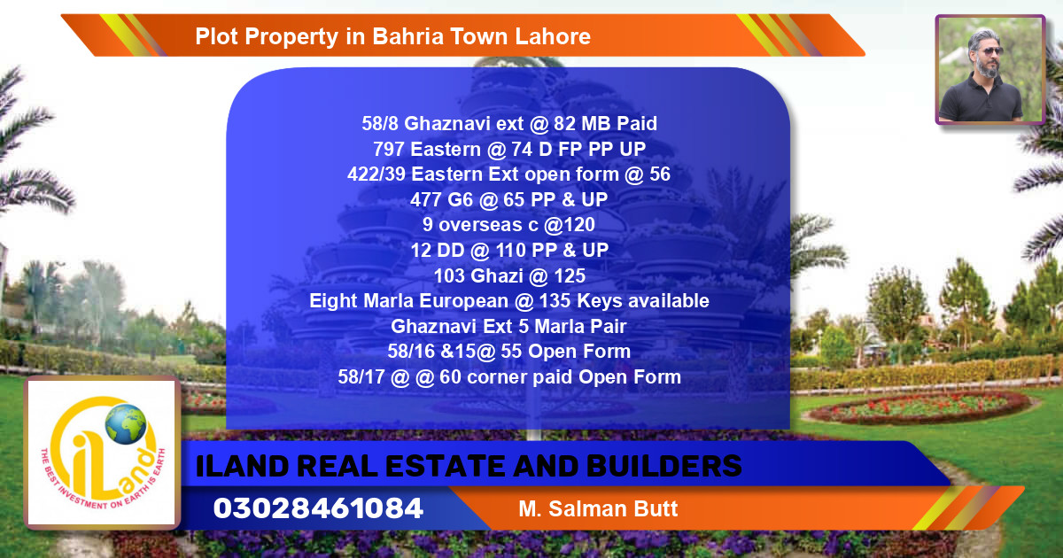 Residential Plot for Sale in Bahria Town, Lahore - (BP-80050)