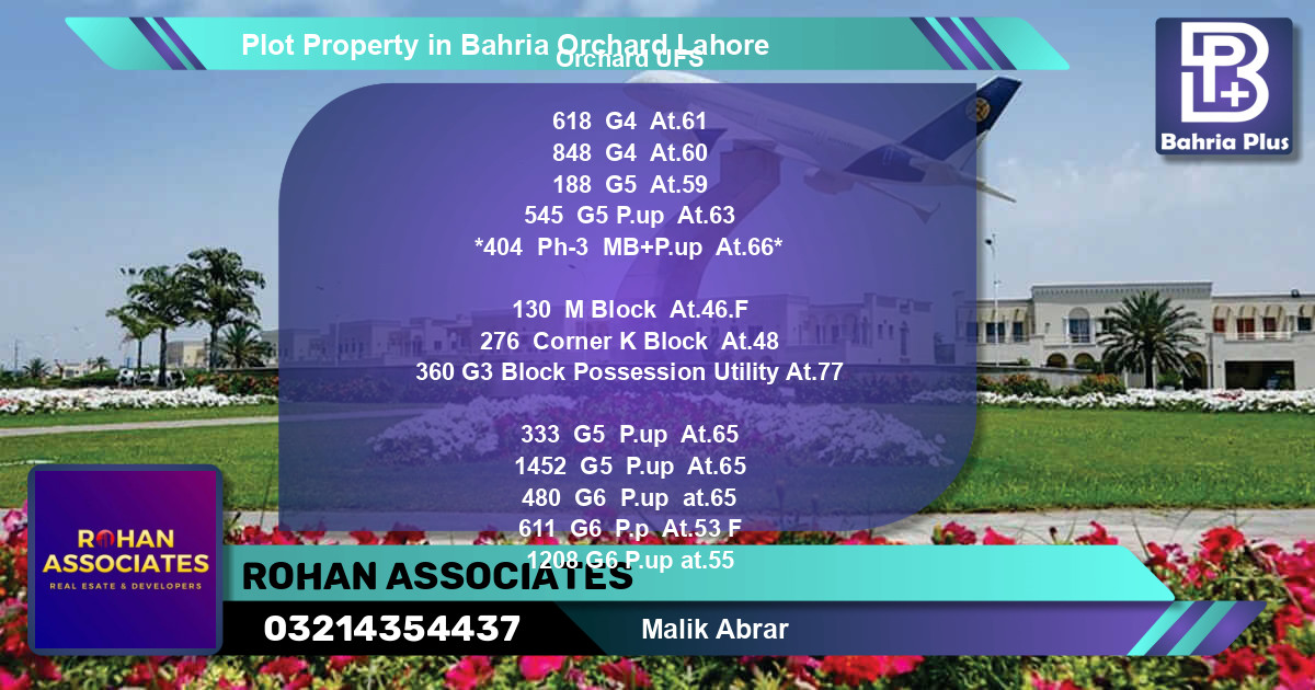 Residential Plot for Sale in Bahria Orchard, Lahore - (BP-80052)