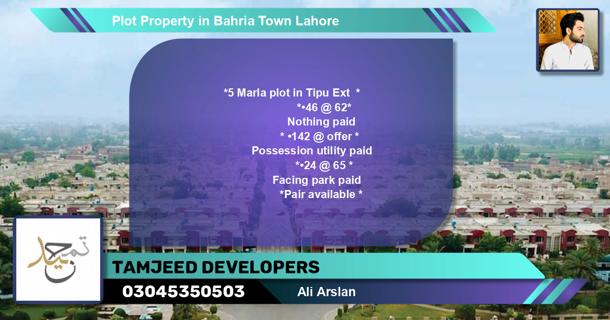 Residential Plot for Sale in Bahria Town, Lahore - (BP-80066)