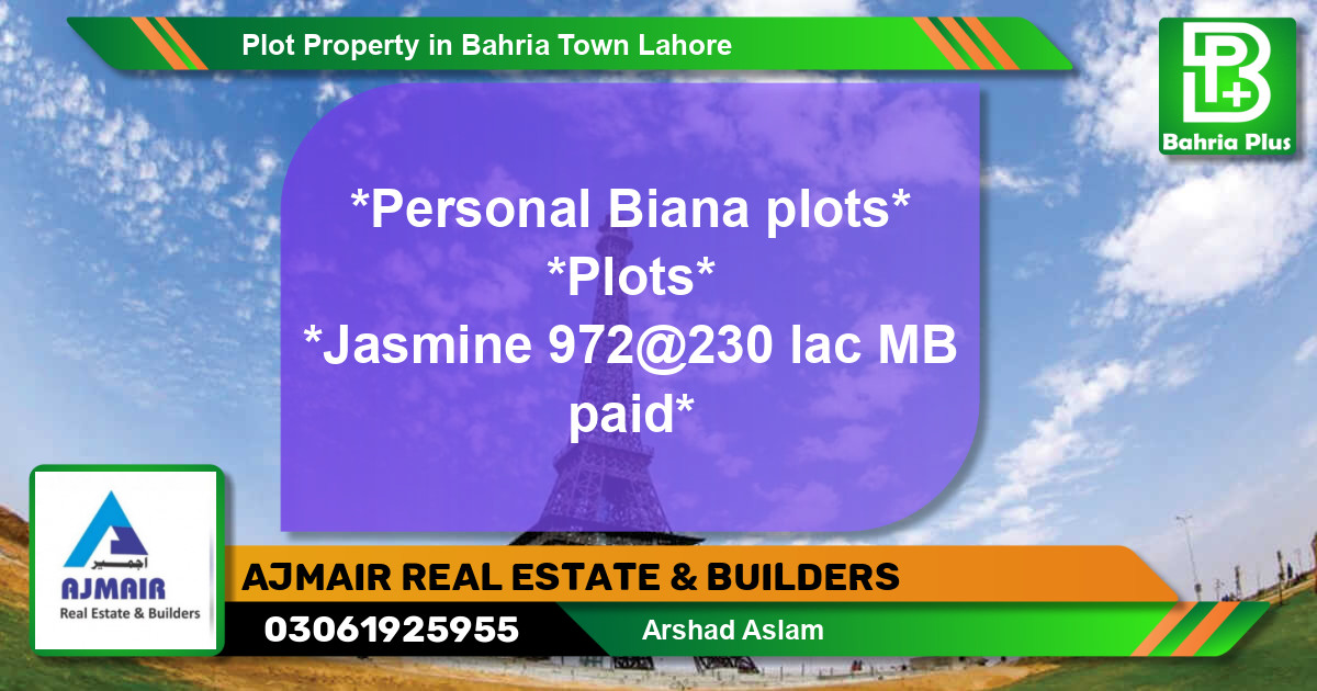 Residential Plot for Sale in Bahria Town, Lahore - (BP-80072)