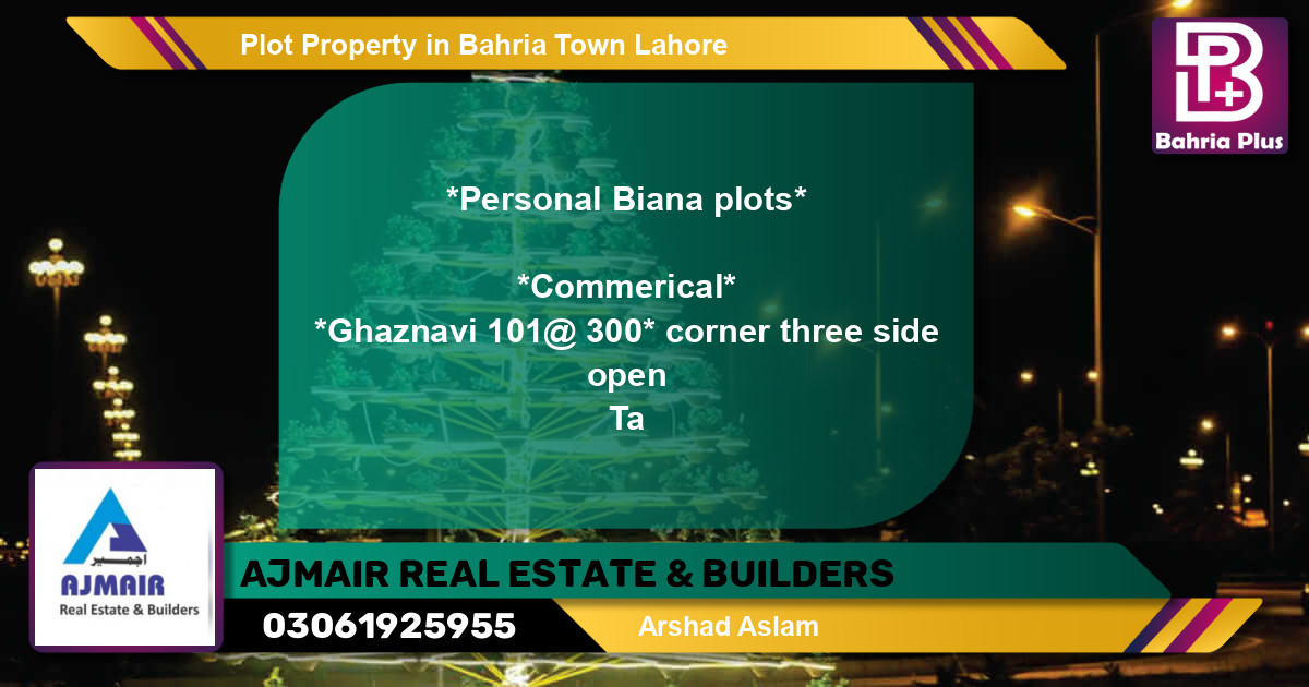 Residential Plot for Sale in Bahria Town, Lahore - (BP-80081)