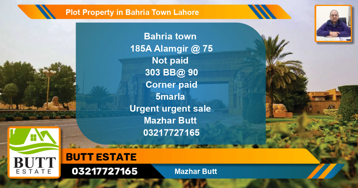 Residential Plot for Sale in Bahria Town, Lahore - (BP-80086)