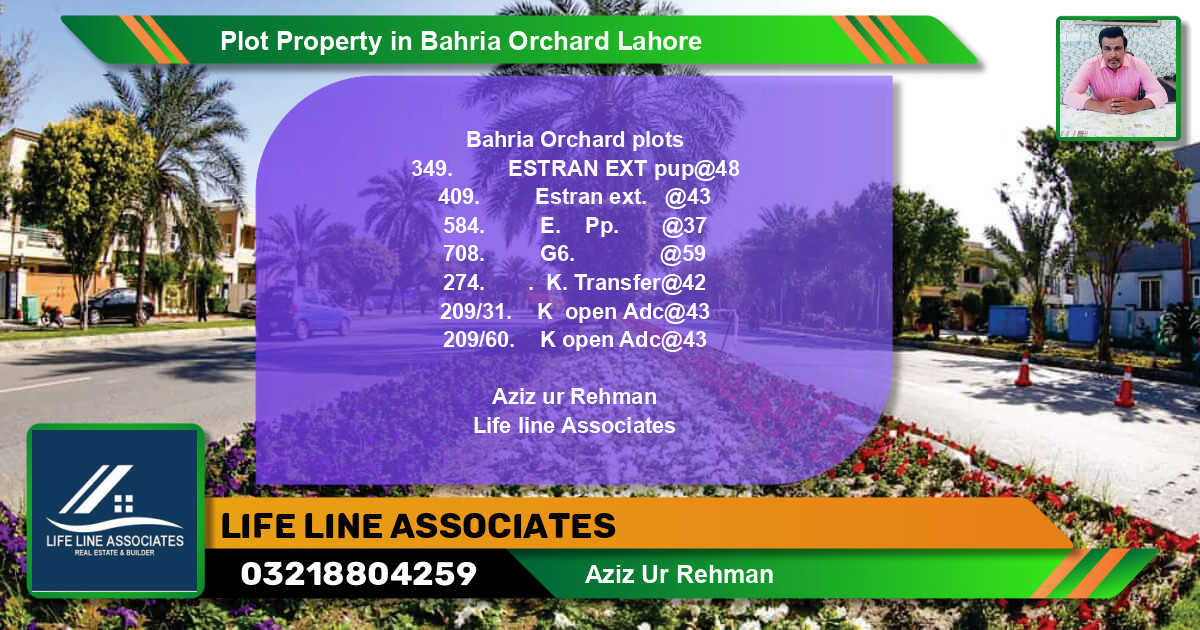 Residential Plot for Sale in Bahria Orchard, Lahore - (BP-80088)