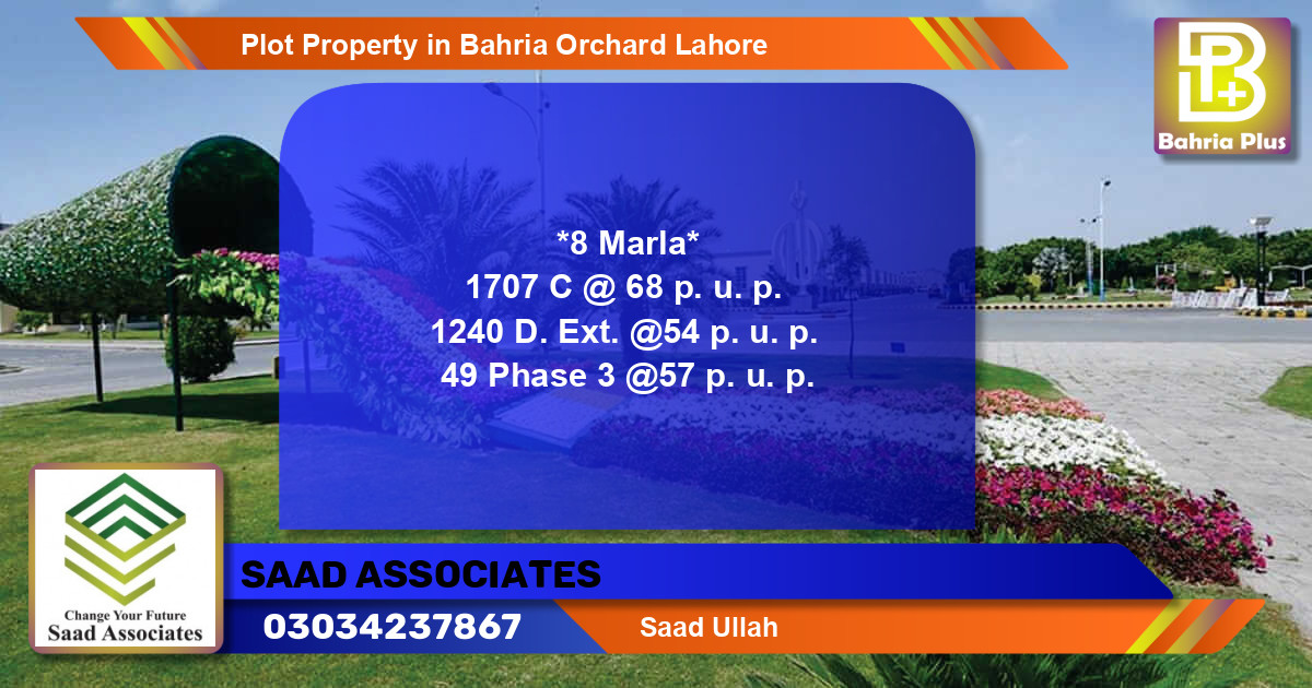Residential Plot for Sale in Bahria Orchard, Lahore - (BP-80096)