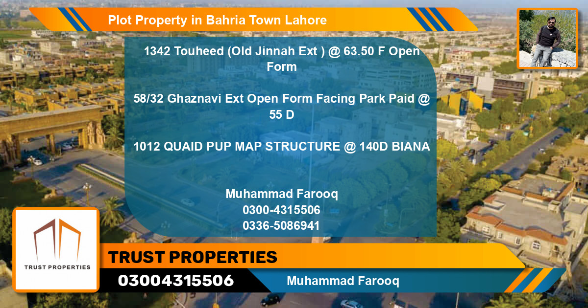 Residential Plot for Sale in Bahria Town, Lahore - (BP-80100)