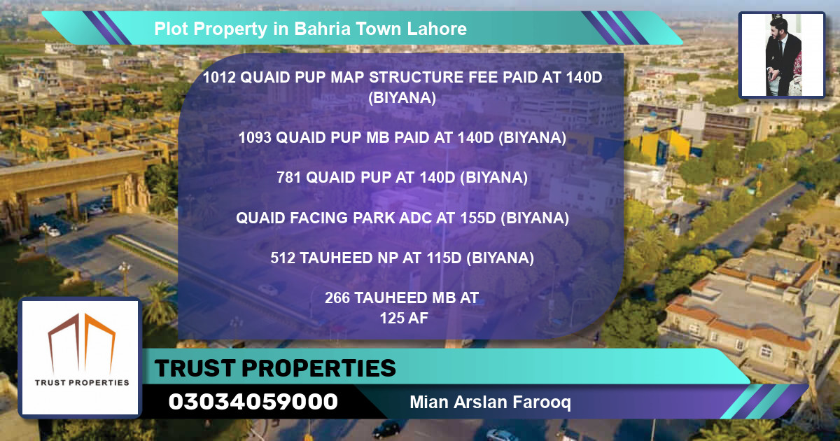 Residential Plot for Sale in Bahria Town, Lahore - (BP-80110)