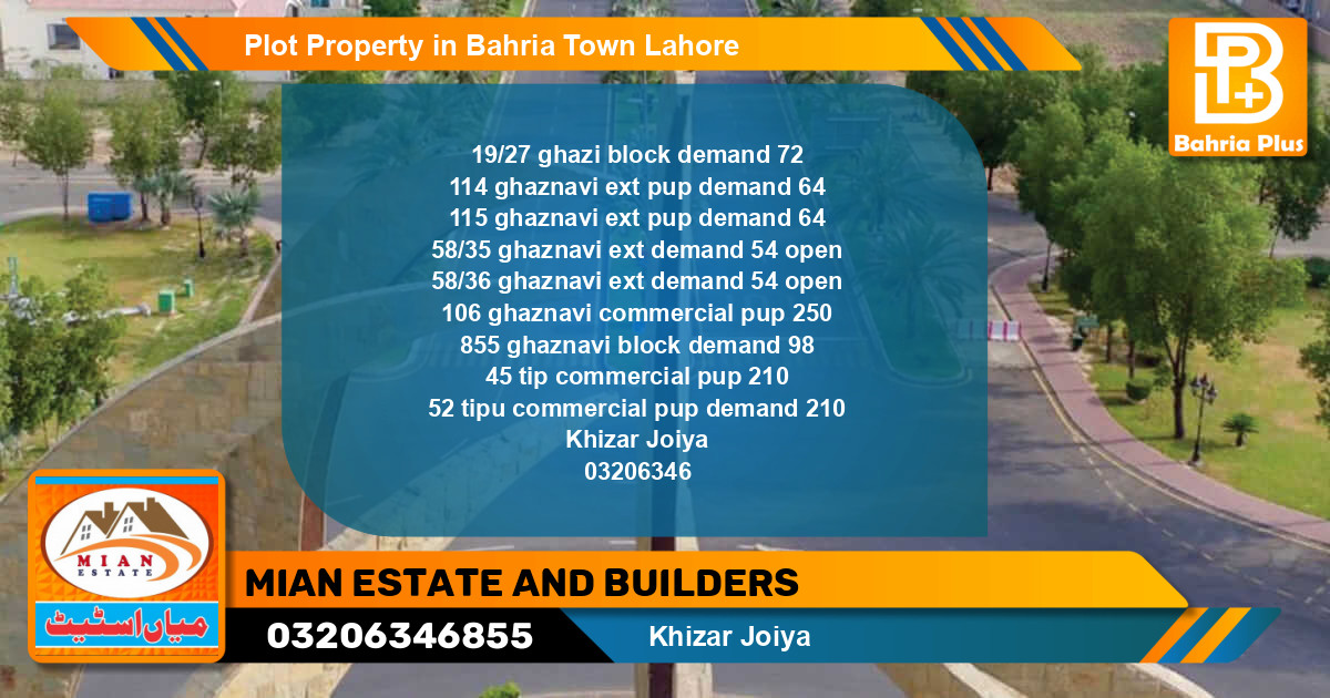 Commercial Plot for Sale in Bahria Town, Lahore - (BP-80111)