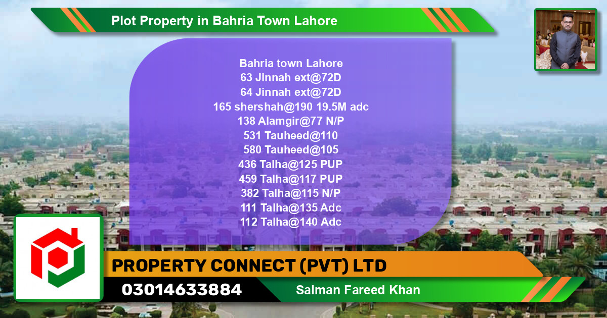 Residential Plot for Sale in Bahria Town, Lahore - (BP-80116)