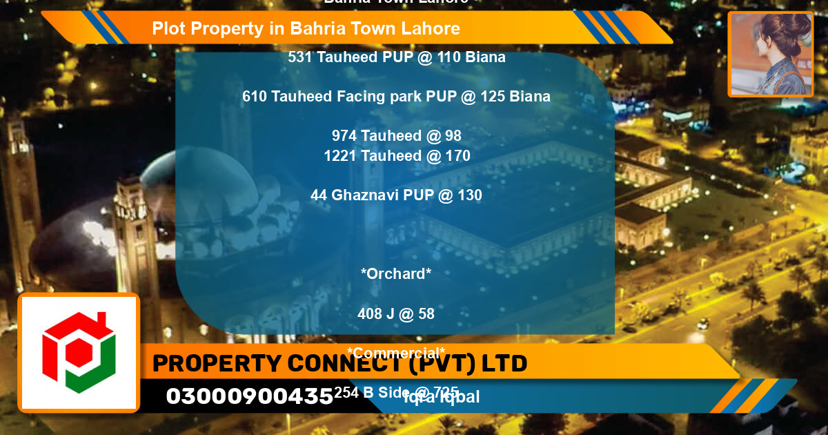 Commercial Plot for Sale in Bahria Town, Lahore - (BP-80132)