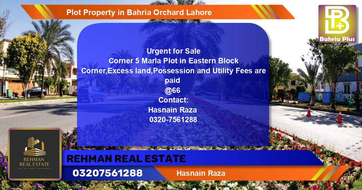 Residential Plot for Sale in Bahria Orchard, Lahore - (BP-80135)
