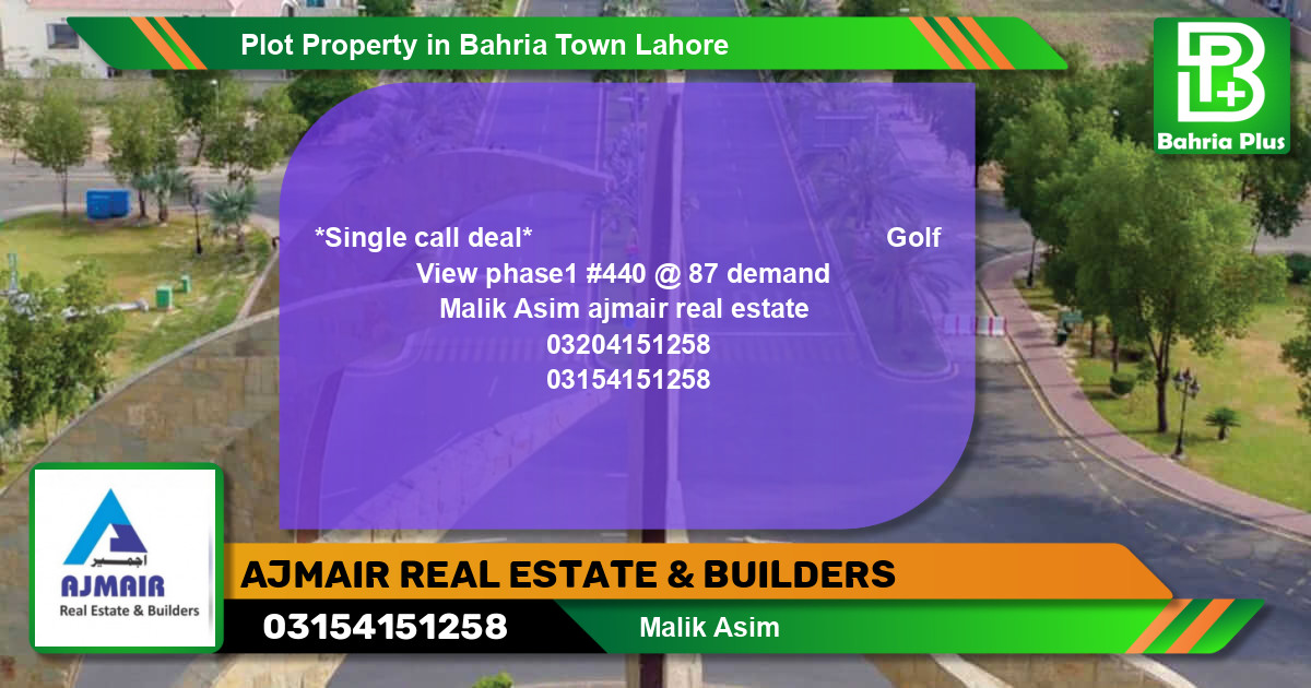 Residential Plot for Sale in Bahria Town, Lahore - (BP-80156)