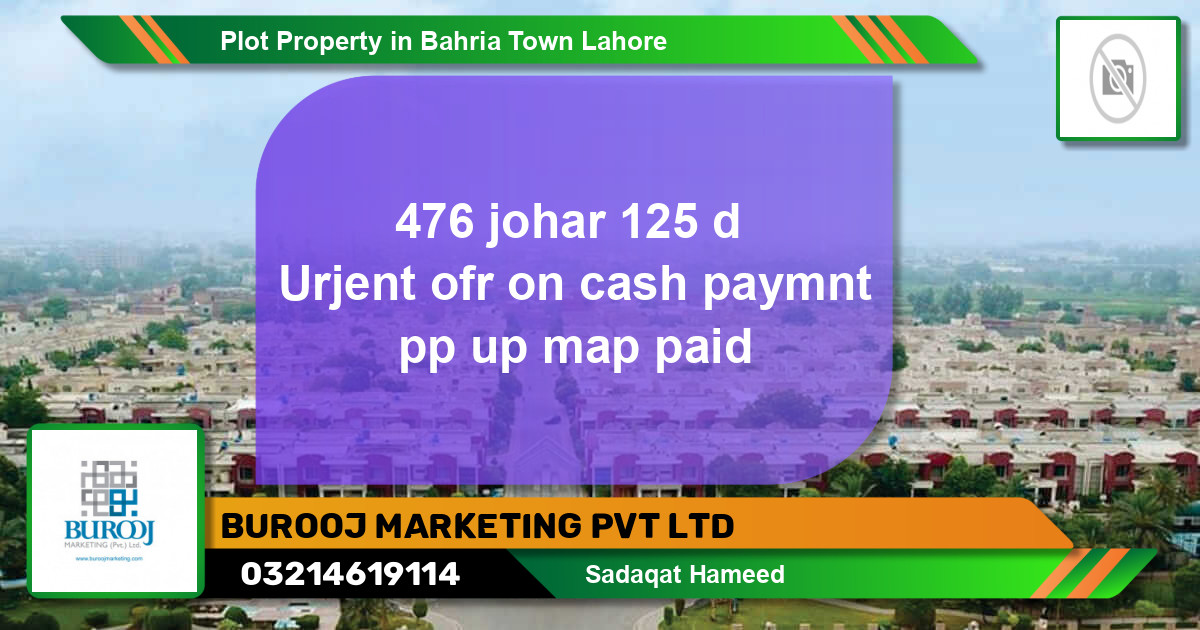 Residential Plot for Sale in Bahria Town, Lahore - (BP-80167)