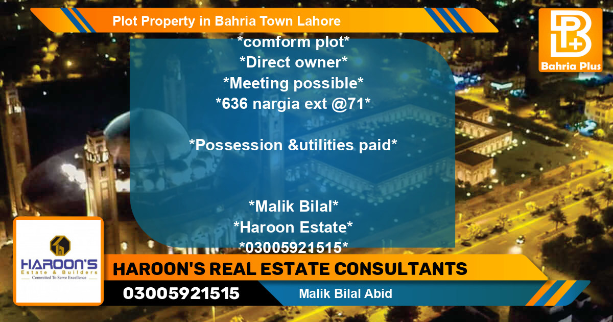 Residential Plot for Sale in Bahria Town, Lahore - (BP-80169)